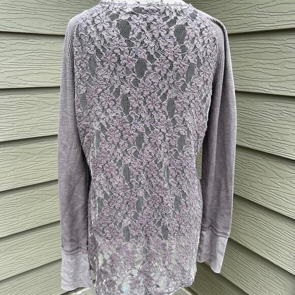 Dylan women’s size XL textured thermal long sleeve top, lace back - Picture 3 of 10